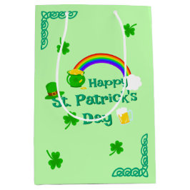 St. Patrick's Day Kleeblatt Pot of Gold Celtic Kno Mittlere Geschenktüte