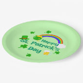St. Patrick's Day Kleeblatt Pot of Gold Celtic Kno Pappteller (Schrägansicht)
