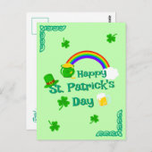 St. Patrick's Day Kleeblatt Pot of Gold Celtic Kno Postkarte (Vorne/Hinten)