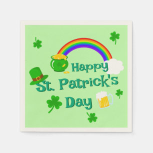 St. Patrick's Day Kleeblatt Pot of Gold Celtic Kno Serviette