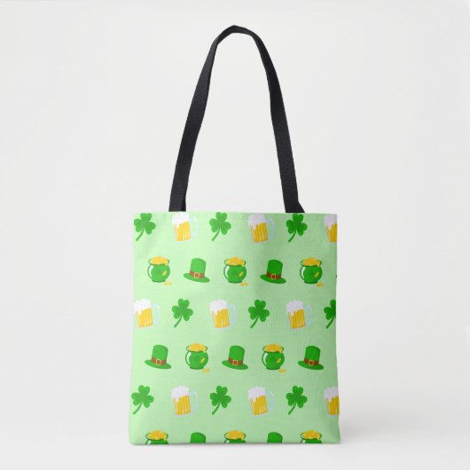 St. Patrick's Day Kleeblatt Pot of Gold Celtic Kno Tasche (Vorderseite)