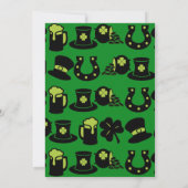 St Patricks Day Kleeblatt Pot of Gold Green Beer Einladung (Rückseite)