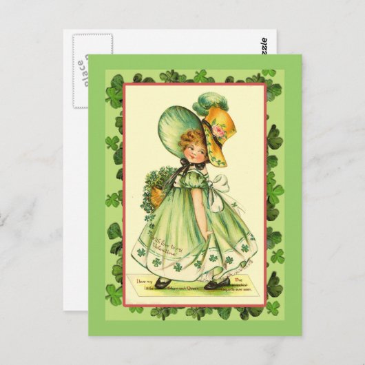 St. Patrick's Day Kleeblatt Queen Cards Postkarte (Vorne/Hinten)