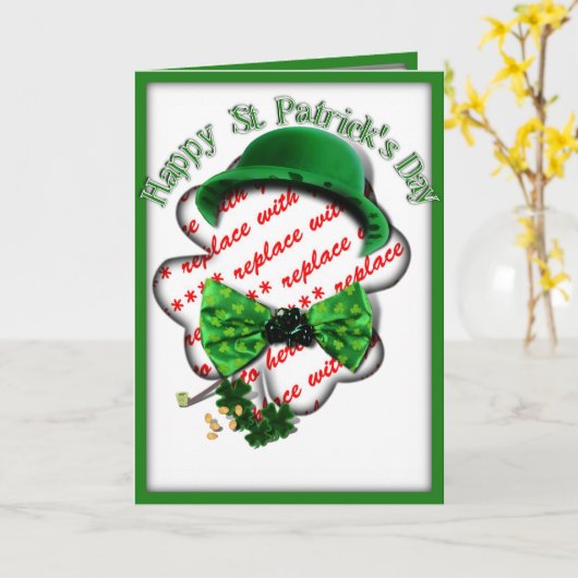 St Patrick's Day Kleeblatt Rahmen mit einstellbare Karte (Gelbe Blume)