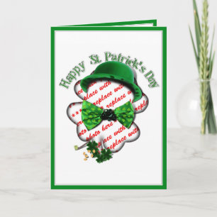 St. Patrick's Day Kleeblatt Rahmen mit verstellbar Karte