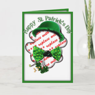 St. Patrick's Day Kleeblatt Rahmen mit verstellbar Karte