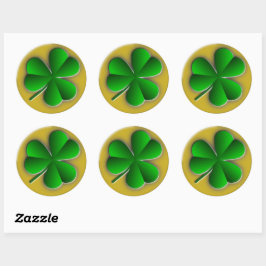 St Patricks Day Kleeblatt Round Stickers