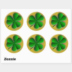 St Patricks Day Kleeblatt Round Stickers