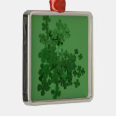 St. Patrick's Day Kleeblatt Silbernes Ornament (Rechts)