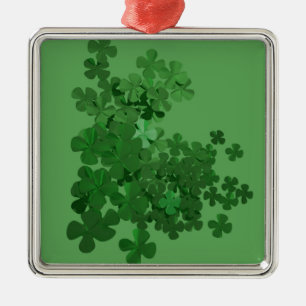 St. Patrick's Day Kleeblatt Silbernes Ornament