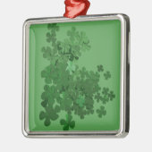 St. Patrick's Day Kleeblatt Silbernes Ornament (Links)