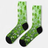 St. Patrick's Day Kleeblatt Socken (Linkes Detail)