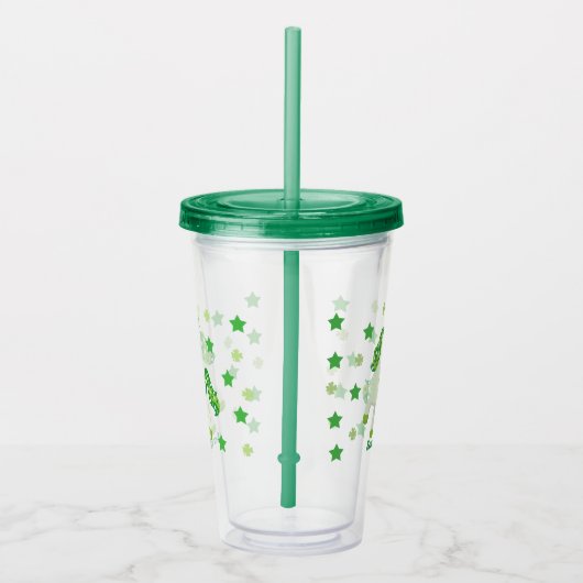 St Patrick's Day Kleeblatt & stars niedliches Einh Acryltrinkbecher (Rechts)