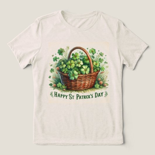 St Patrick's Day Kleeblatt T - Shirt (Design Vorderseite)