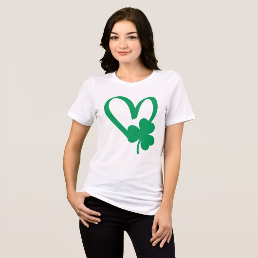 St Patrick's Day Kleeblatt T - Shirt (Vorderseite voll)