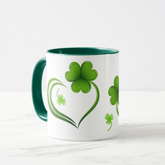St. Patrick's Day Kleeblatt Tasse (Vorderseite Links)