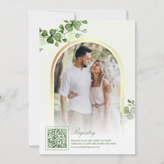 St Patrick's Day Kleeblatt Tea Party Brautparty Einladung (Rückseite)