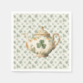 St. Patrick's Day-Kleeblatt-Teekanne Serviette (Vorderseite)