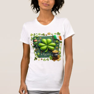 St. Patrick's Day Kleeblatt und irische Flagge T-Shirt