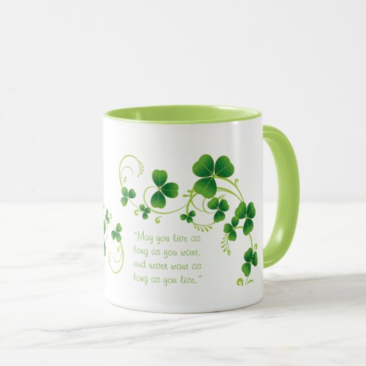 St. Patrick's Day Kleeblatt und Irish Sessing Tass Tasse (VorderseiteRechts)