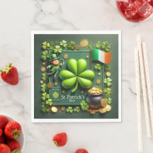 St. Patrick's Day Kleeblatt und Leprechaun