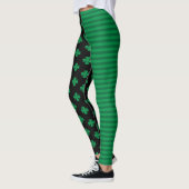 St. Patrick's Day Kleeblatt und Streifen Leggings (Links)