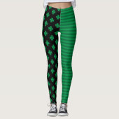 St. Patrick's Day Kleeblatt und Streifen Leggings (Vorderseite)