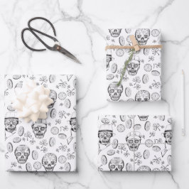 St Patricks Day Kleeblatt und Sugar Skull Geschenkpapier Set