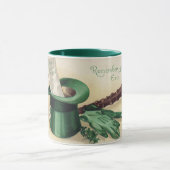 St. Patrick's Day, Kleeblatt, Vintag Tasse (Zentrum)