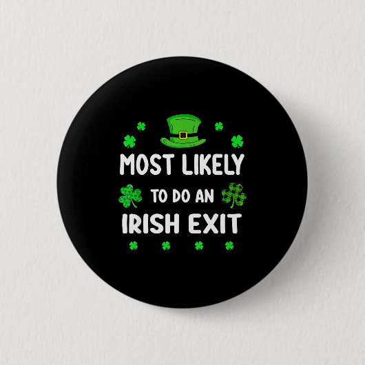 St. Patricks Day Kleeblatt wahrscheinlich irischer Button (Vorderseite)