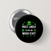 St. Patricks Day Kleeblatt wahrscheinlich irischer Button (Vorne & Hinten)