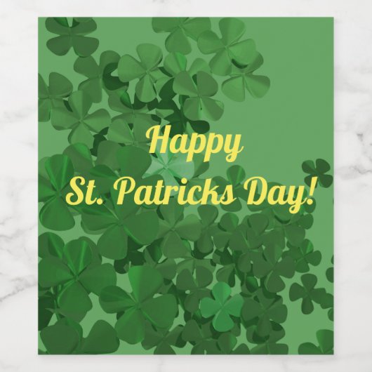 St. Patrick's Day Kleeblatt . Weinetikett (Einzelnes Label)