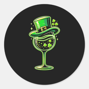 St Patrick's Day Kleeblatt Weinkultur und Erde Runder Aufkleber