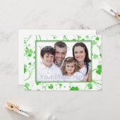 St. Patrick's Day, Kleeblatt Wirbel Foto Karte (Vorderseite/Rückseite Beispiel)