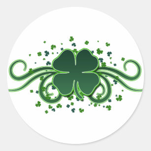 St. Patrick's Day Kleeblatt Wirbel Sticker