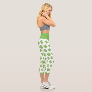 St. Patrick's Day Kleeblatt Yoga Capri Leggings