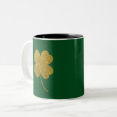 St. Patrick's Day Kleeblatt Zweifarbige Tasse (Vorderseite Links)