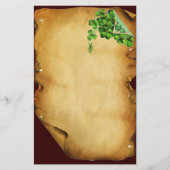 ST. PATRICK'S DAY /Kleeblätter auf braunem Pergame Briefpapier (Vorderseite)