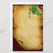 ST. PATRICK'S DAY /Kleeblätter auf braunem Pergame Briefpapier (Vorne/Hinten)