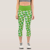 St. Patrick's Day - Kleeblätter mit viel Glück Capri Leggings (Vorderseite)