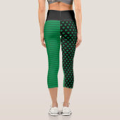 St. Patrick's Day Kleeblätter und Streifen Capri Leggings (Rückseite)