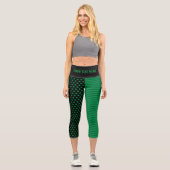St. Patrick's Day Kleeblätter und Streifen Capri Leggings (Vorderseite)