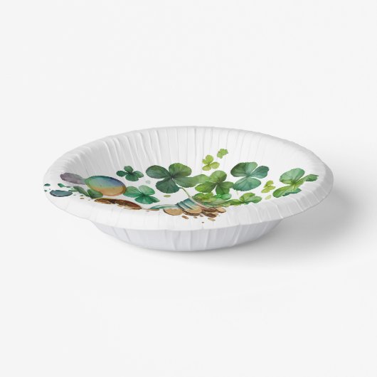 St. Patrick's Day Kleeblatts and Coins Pappteller (Gewinkelt)