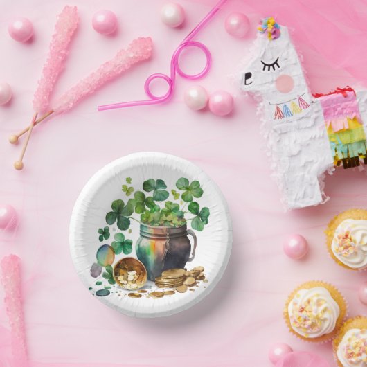 St. Patrick's Day Kleeblatts and Coins Pappteller (Party)