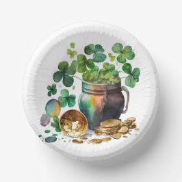 St. Patrick's Day Kleeblatts and Coins Pappteller