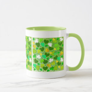St. Patrick's Day Kleeblatts and Hearts Tasse