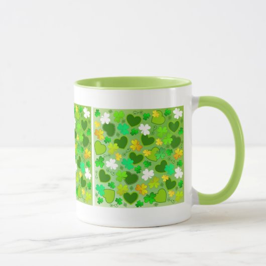 St. Patrick's Day Kleeblatts and Hearts Tasse (Rechts)