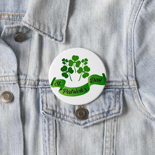 St. Patrick's Day Kleeblatts Button (Beispiel)