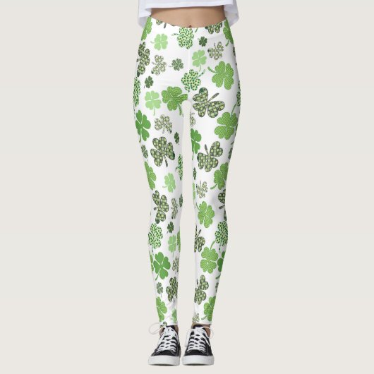 St Patrick's Day Kleeblatts & Clover Leggings (Vorderseite)