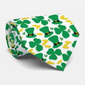 St. Patrick's Day Kleeblatts Coins and Hat Pattern Krawatte (Gerollt)